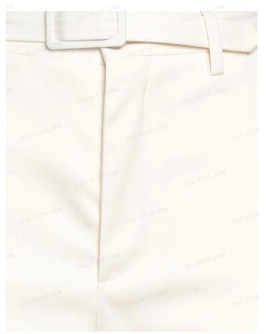 MM6 by Maison Margiela White Solidcolor Straightleg Trousers