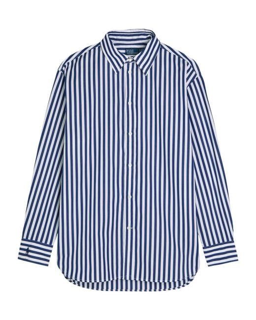 Polo Ralph Lauren Blue Striped Cotton-Poplin Shirt