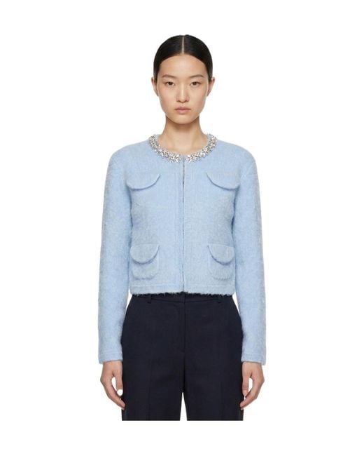 Marissa Chiara Blue Long-Sleeved Crew Neck Jacket