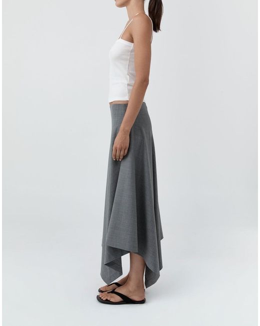 St. Agni Gray Curved Patchwork Midi Skirt