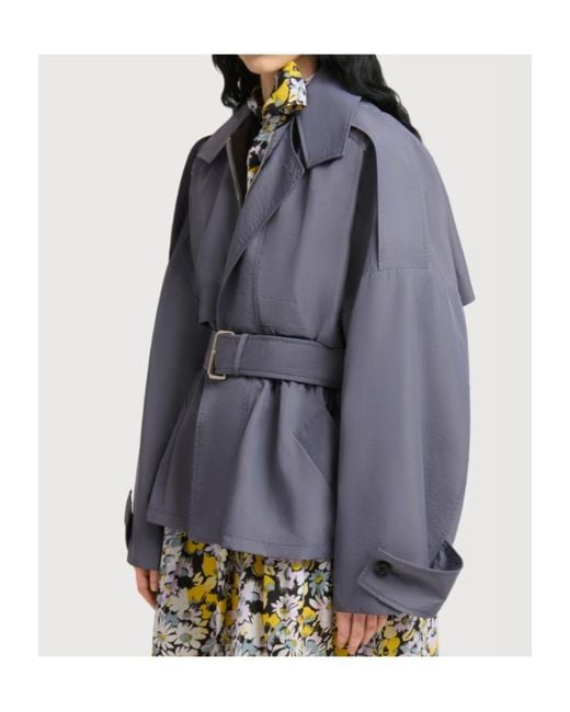 Marni Blue Nylon Blouson With Belt