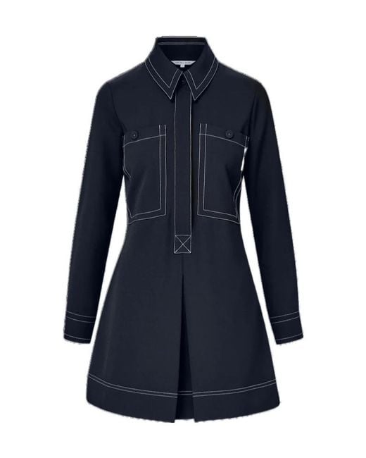 Veronica Beard Blue Collared A-Line Dress
