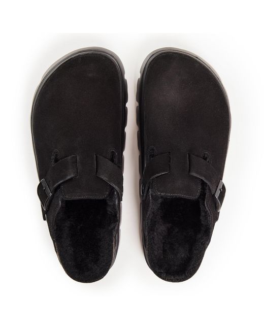 Birkenstock Black Platform Slippers