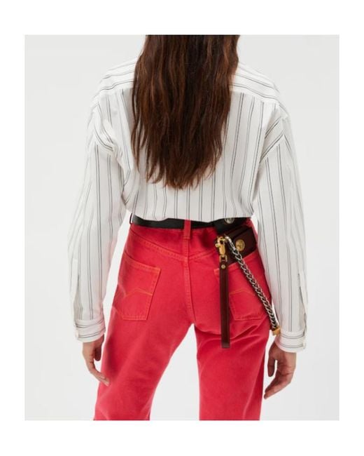 Versace White Long-Sleeved Striped Shirt