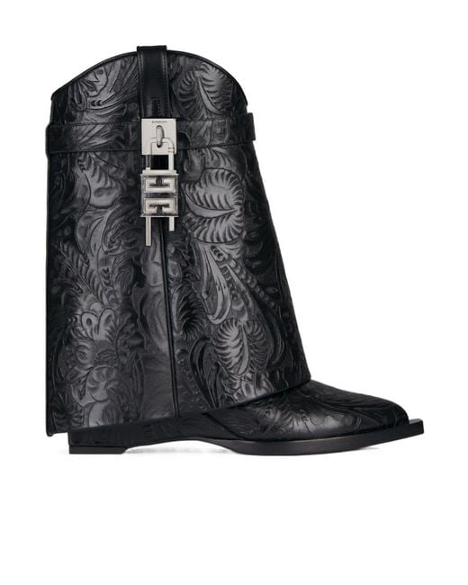 Givenchy Black Shark Lock Western Boots