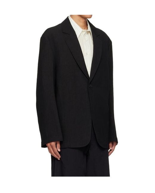 Studio Nicholson Black Long-Sleeved Suit Jacket for men