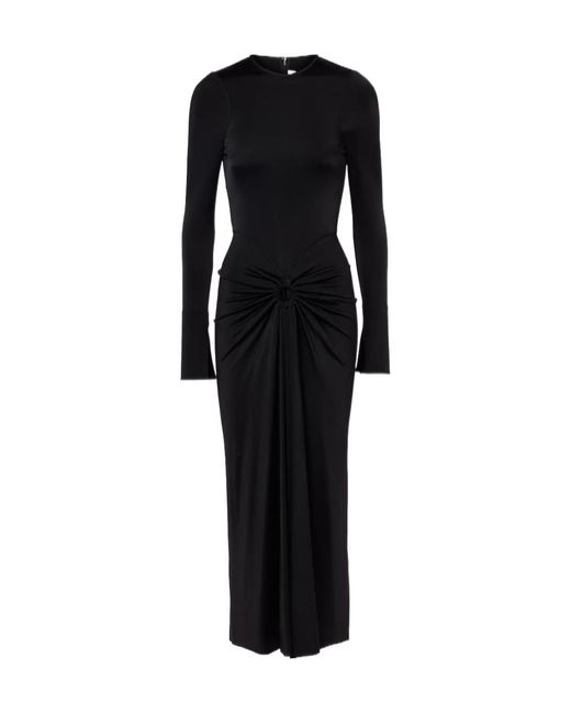 Victoria Beckham Black Gathered Midi Dress