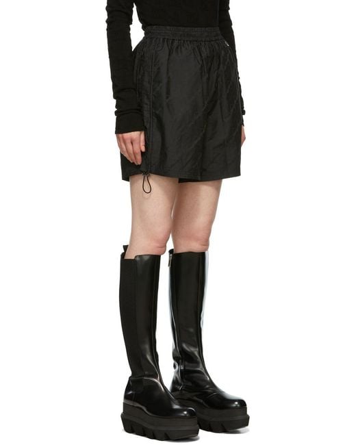 we11done Black Elasticated-Waist Shorts