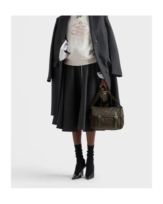 Prada Black Tessuto Quilted Shoulder Bag