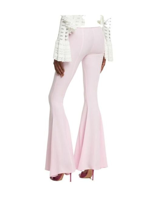 Blumarine Pink Viscose Crepe Flared Pants
