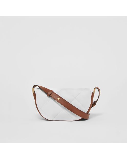 Burberry White Mini Quilted Olympia Bag