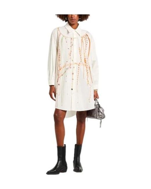 MM6 by Maison Margiela White Longsleeve Shirt Dress