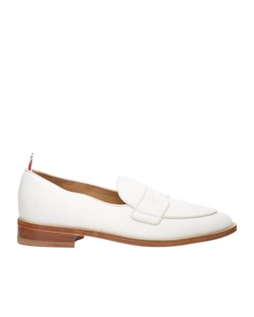 Thom Browne White Penny Loafer Shoes for men