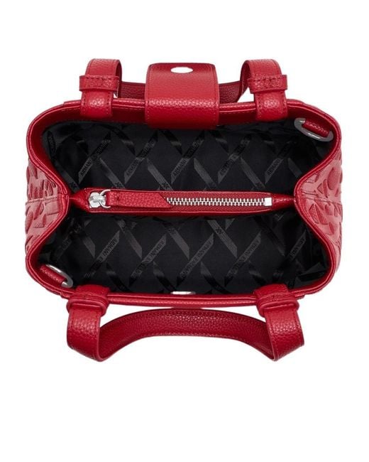 ARMANI EXCHANGE Red Tote Shopping Bag With Coated Belts
