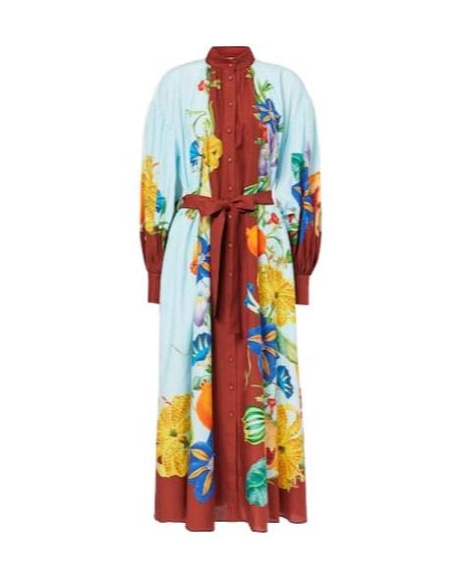ALÉMAIS White Dahlia Cotton And Silk Shirt Dress