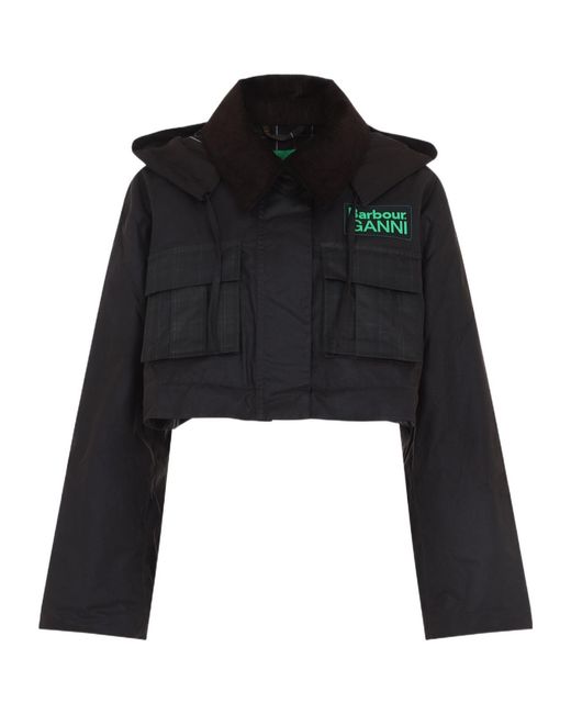 Barbour Black Peplum Wax Jacket