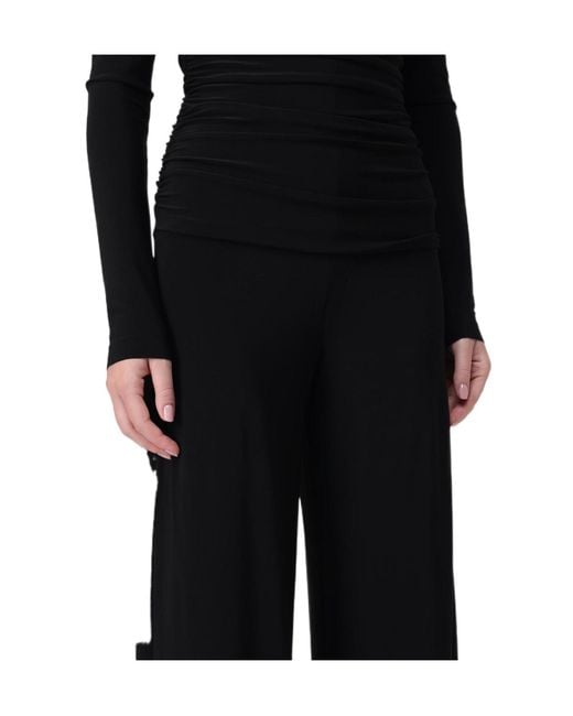 Norma Kamali Black V-Neck Gathered Jumpsuit