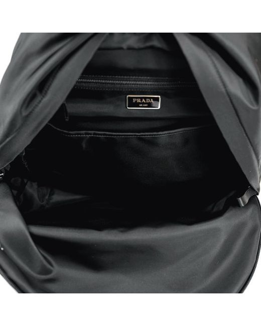 Prada Black Zippered Backpack for men