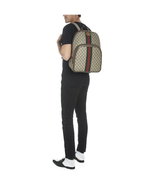 Gucci Gray Ophidia Gg Medium Backpack for men