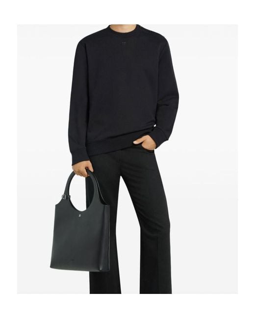 Courreges Blue Buttoned Jersey Sweatshirt for men