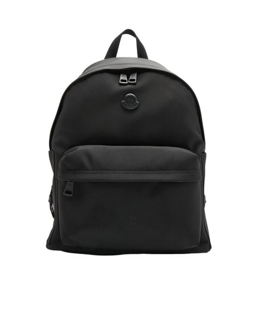 Moncler Black Canvas Backpack for men