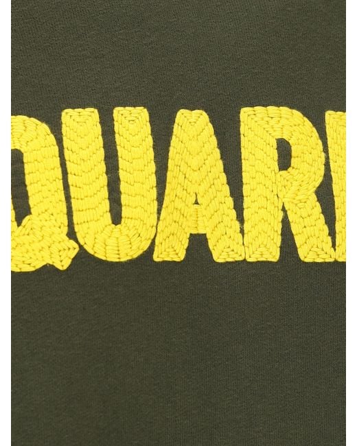 DSquared² Green Panelled Drawstring Hoodie for men