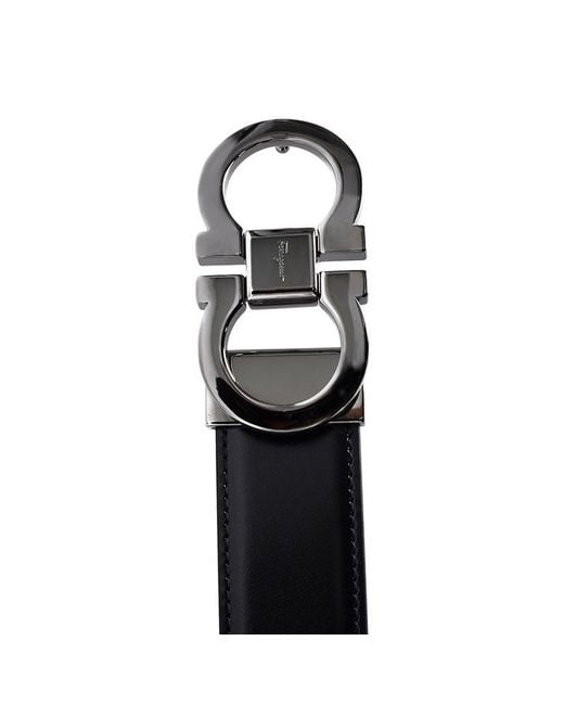 Ferragamo White Ferragamo Gancini Reversible Belt for men