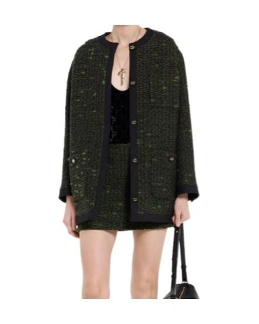 Gucci Black Bouclé Button-Up Knit Jacket
