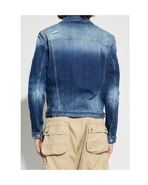 DSquared² Blue Distressed Sport Denim Jacket for men