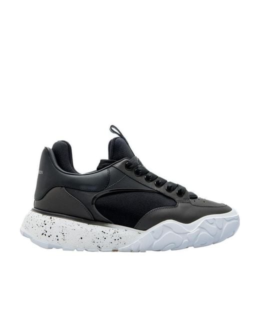 McQueen Black Court Tech Lace-Up Sneakers for men
