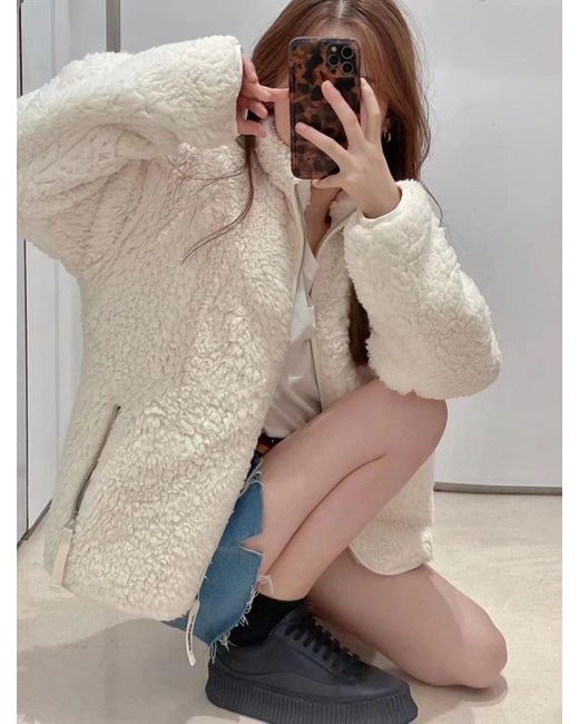Jil Sander Natural High-Neck Zipped Jacket