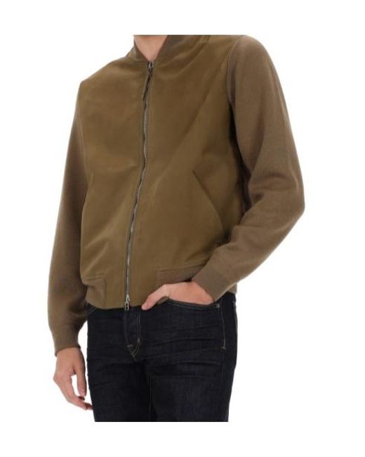 Tom Ford Brown Panelled Zip-Up Jacket for men