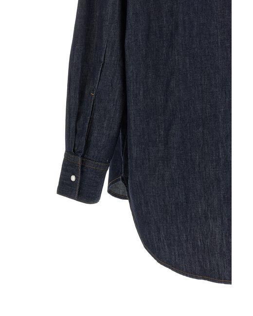 Khaite Blue Long-Sleeved Shirt