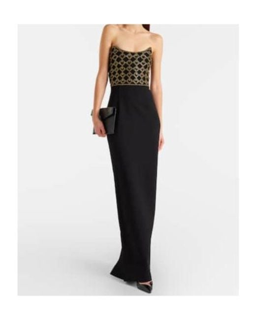 Rebecca Vallance Black Vesper Embellished Corset Gown
