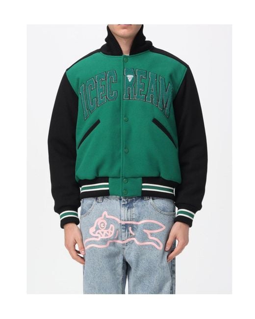 ICECREAM Green Varsity Wool Jacket for men