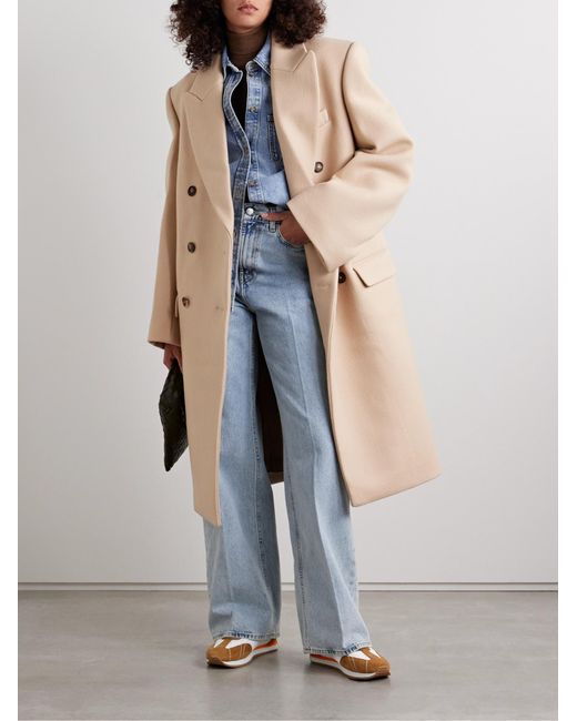 Wardrobe NYC Natural Double-Breasted Coat
