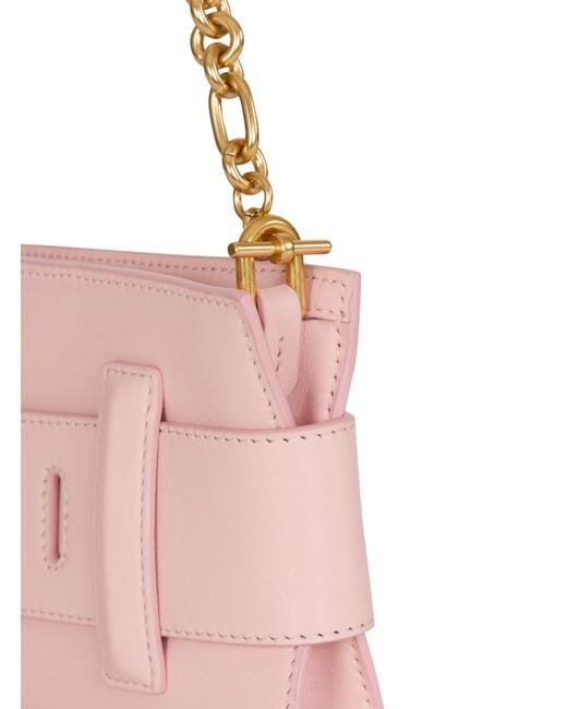 Balmain Pink Anthem Smooth Leather Clutch