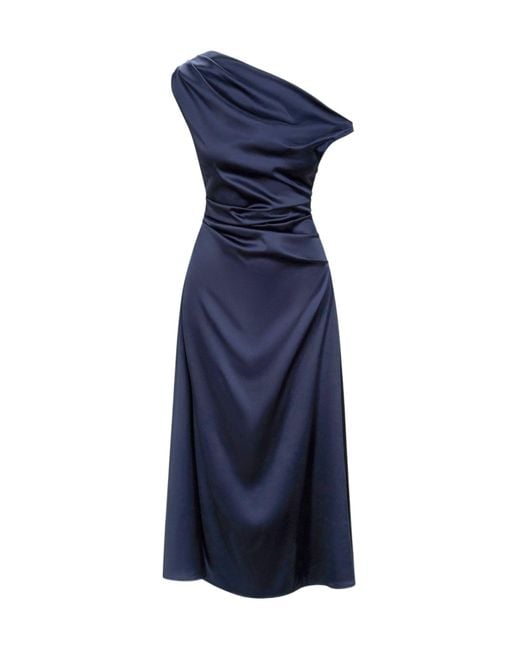 Staud Blue Phare Silk Dress