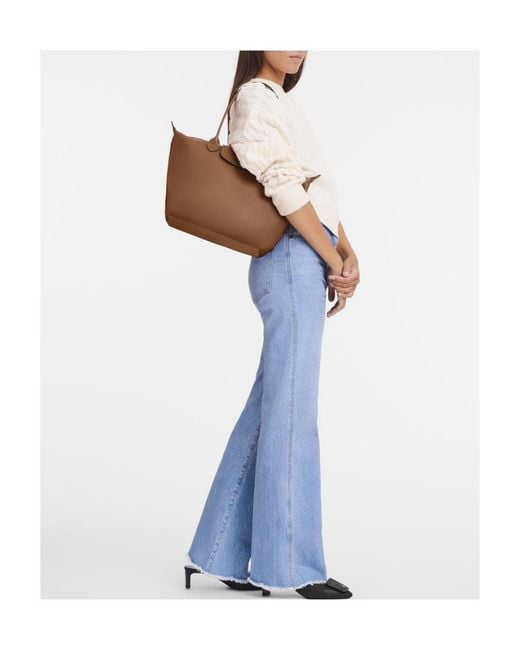 Longchamp Brown Le Pliage Xtra Snap-Buttoned Medium Tote Bag