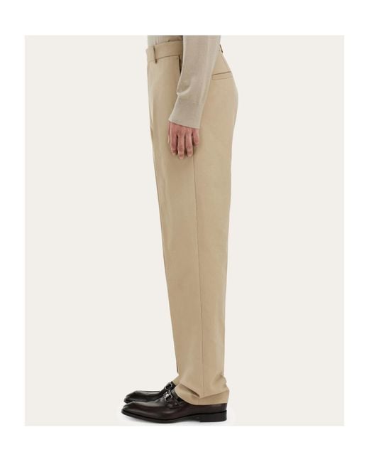 Ferragamo Natural Ferragamo Eyewear Straight-Leg Pants for men