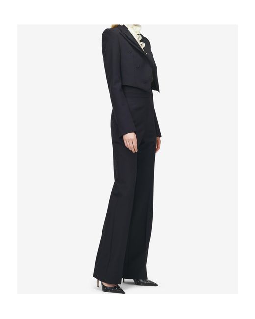 McQueen Black Double Lapel Cropped Jacket