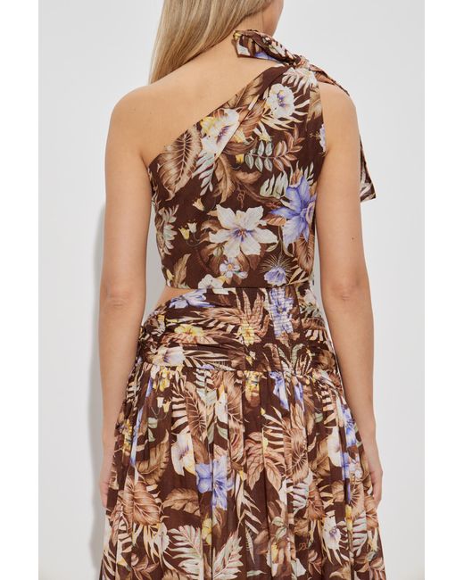 Zimmermann Brown One Shoulder Top