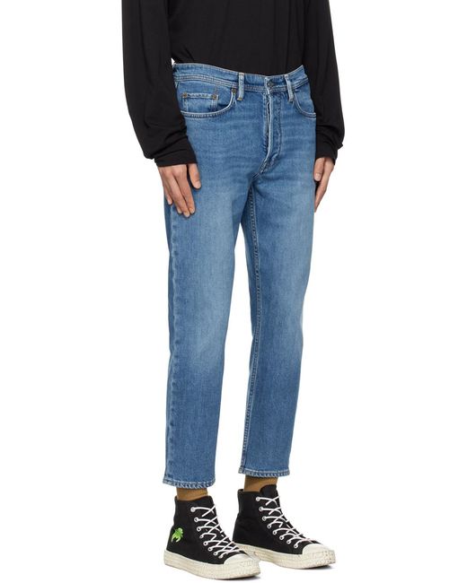 Acne Blue High-Rise Cropped Jeans for men