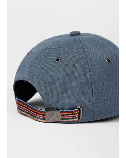 Paul Smith Blue Striped-Strap Baseball Cap for men