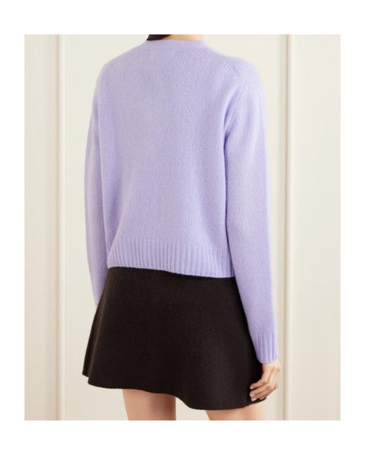 Lisa Yang Purple Long-Sleeved Knitted Cardigan
