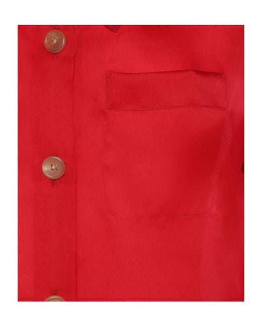 Khaite Red Keefe Silk Organza Shirt