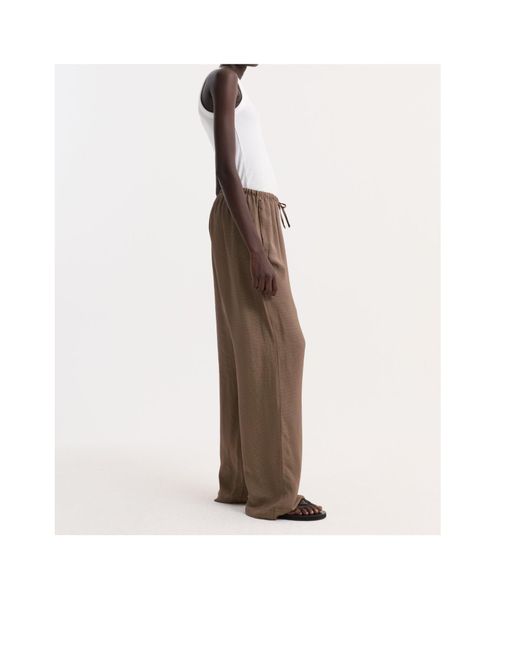 Rohe Brown Mini-Check Drawstring Trousers
