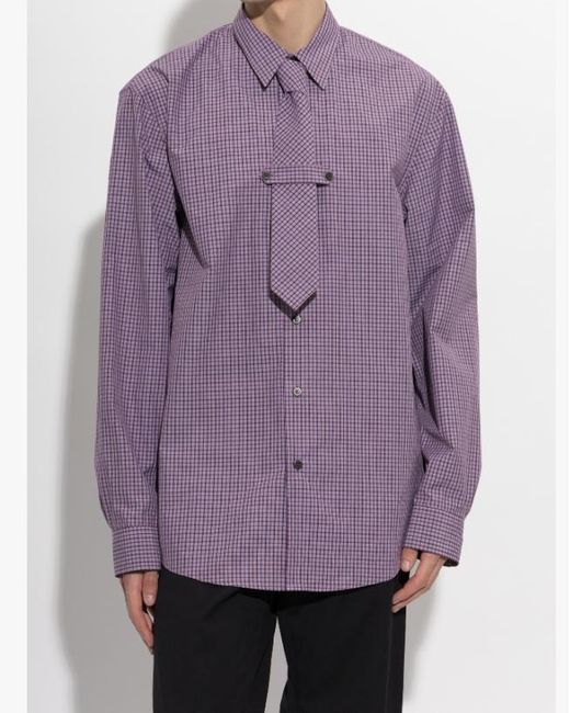 Dries Van Noten Purple Collared Long-Sleeved Shirt for men