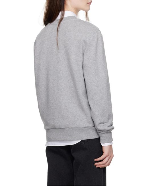 A.P.C. Gray Logo Printed Crewneck Sweatshirt for men