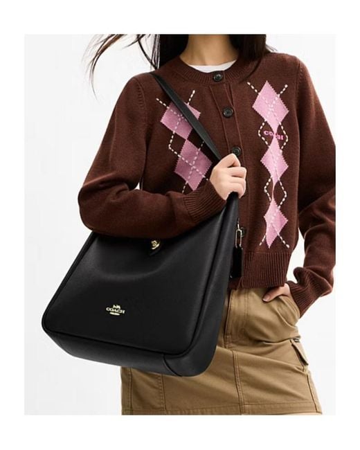 COACH Black Hadley Large Shoulder Bag